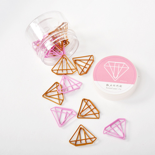 Special-shaped paper clip creative wholesale cute bookmark color 20 pieces gold PET coated wire paper clip box
