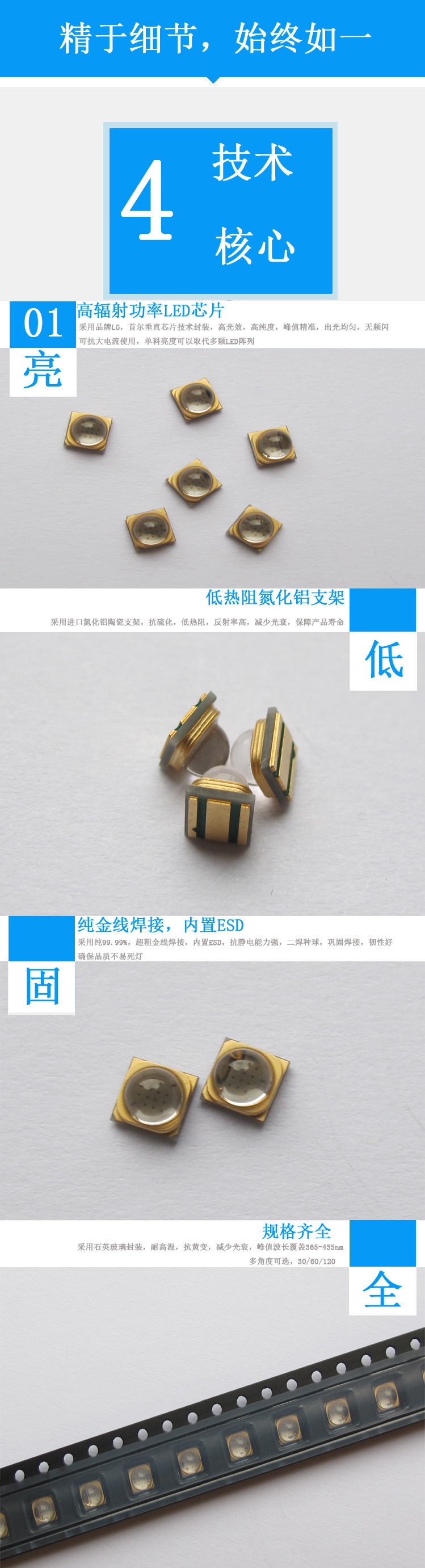 大功率燈珠_uv印刷機(jī)油墨45角大功率紫光燈珠