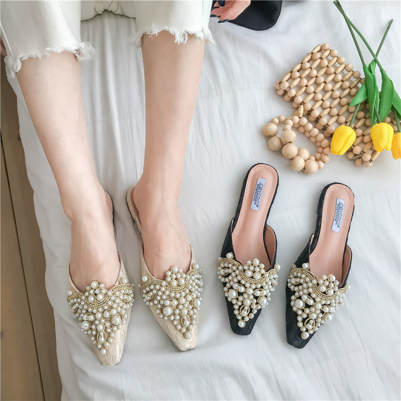 fashion pearl decor flats NSHU62862