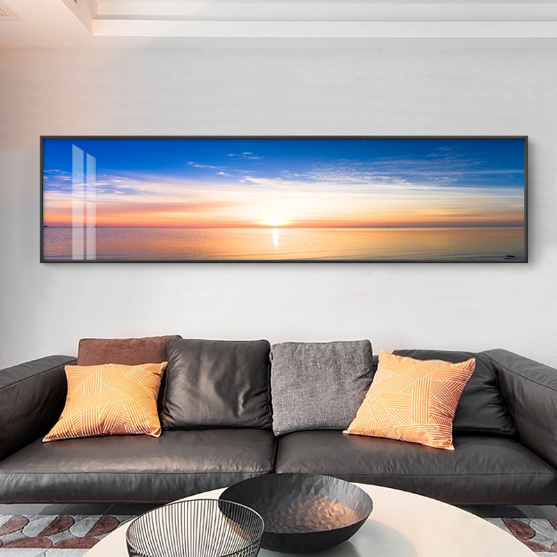 Modern Minimalist Living Room Bedside Decorative Painting Photography Sunrise Nordic Light Luxury Hanging Painting Sunrise East Rising Sea View Wall Painting