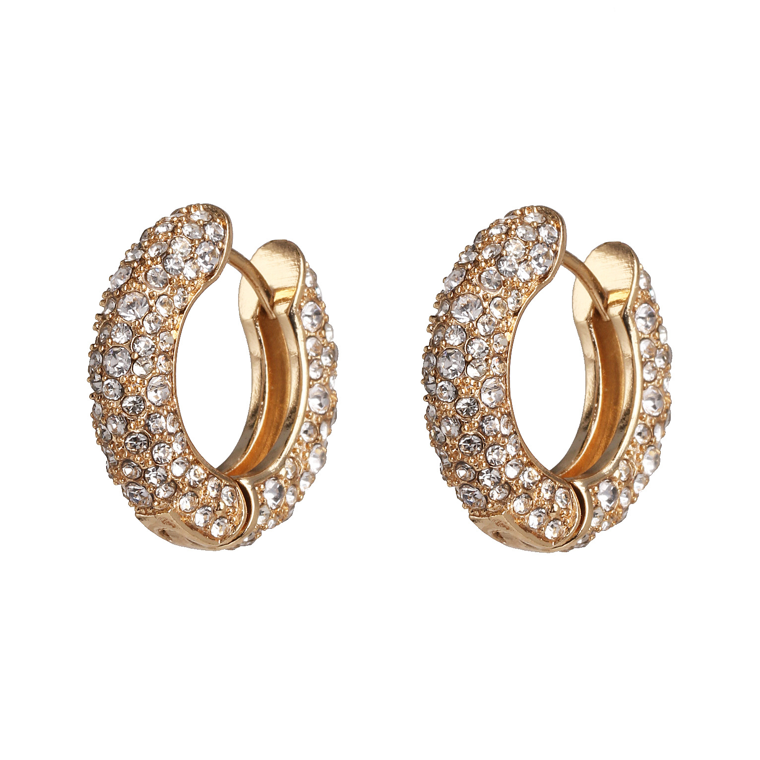 53000 Creative Simple Mode Micro Incrusté Couleur Zircon Boucles D'oreilles Ronde Géométrique Complet-bijoux Boucles D'oreilles Oreille Clip Femmes display picture 3