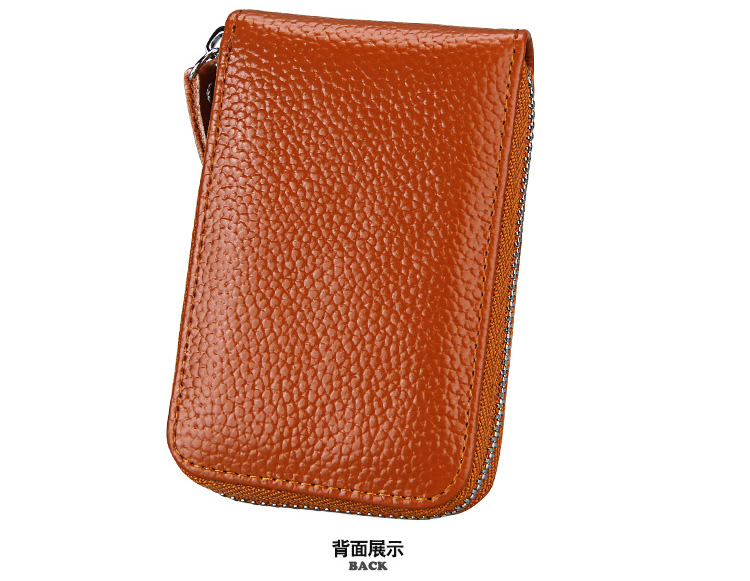 60g Weight Zipper Closure Type Business Occasion Genuine leather Material Solid Color Pattern Unisex Gender Coffee, Royal Blue, Orange, Dark Blue, Pink, Purple, Red, Green, Yellow, Black Color Unisex Solid Color Genuine Leather Coffee Royal Blue Orange Zipper Card Holders 12