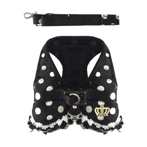 Factory direct supply of small dog polka dot vest type leash pet leash dog harness dog leash dog leash