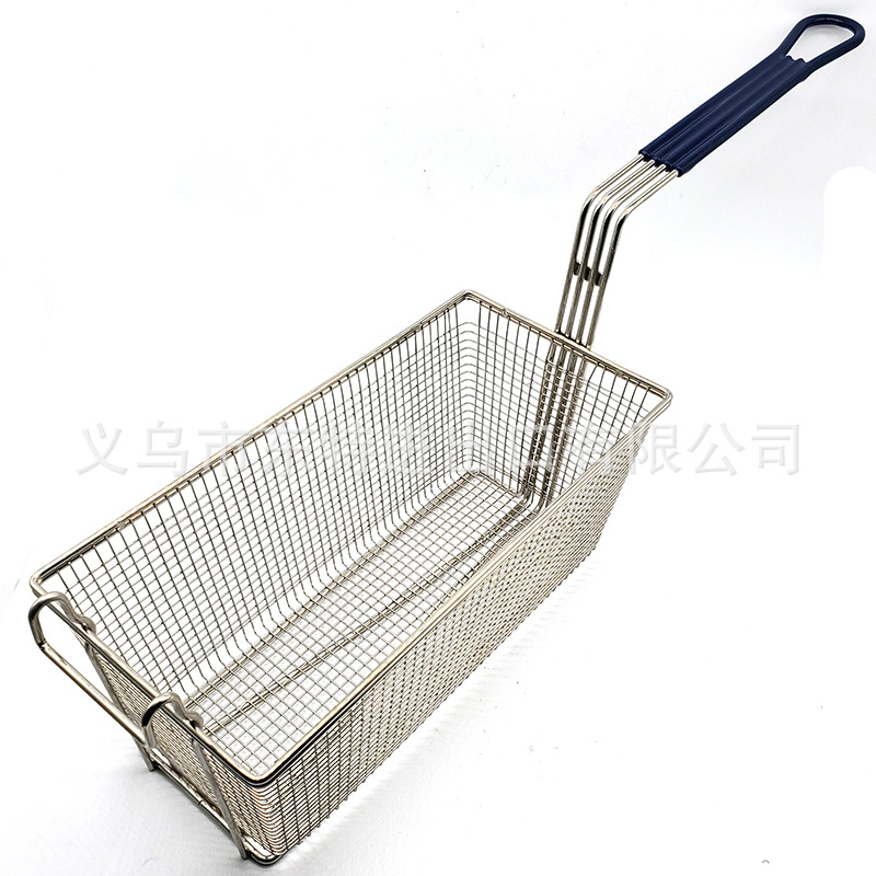 Factory direct sales of stainless steel mesh fried baskets, American fast food French fries and fried chicken baskets, large-capacity oil-draining baskets detail image 2