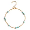 Turquoise golden ankle bracelet