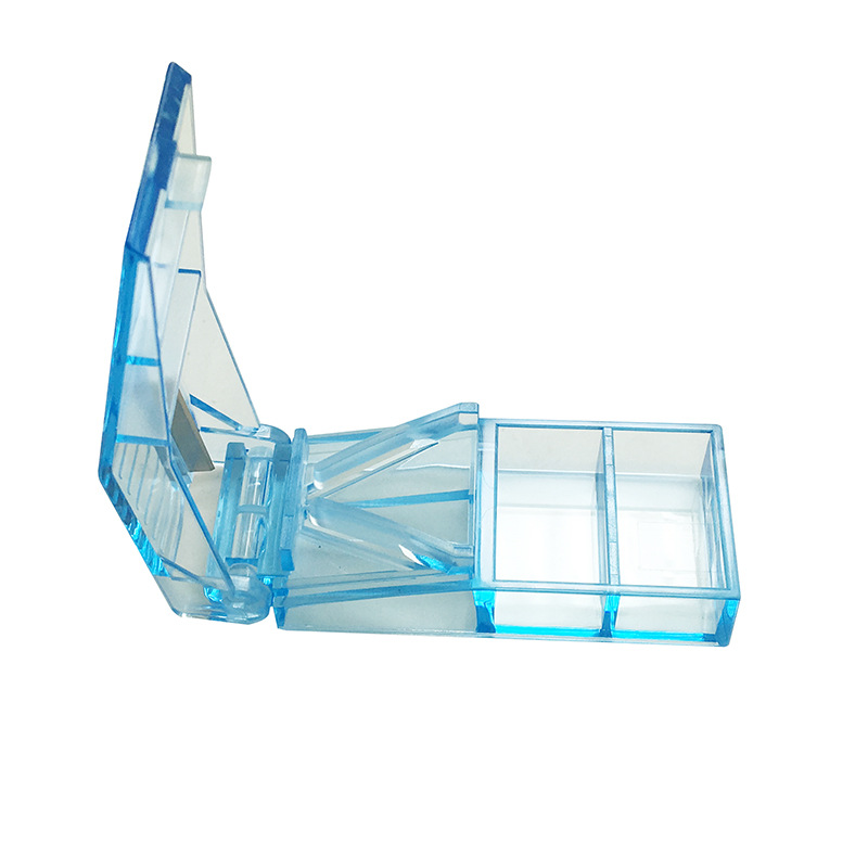 新型实用切药盒切药器老人便捷掰药器便携塑料药盒一体药片分割器