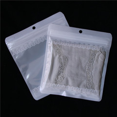 White transparent lace plastic sealing bag leggings ziplock bag sock packaging bag wholesale horizontal small size