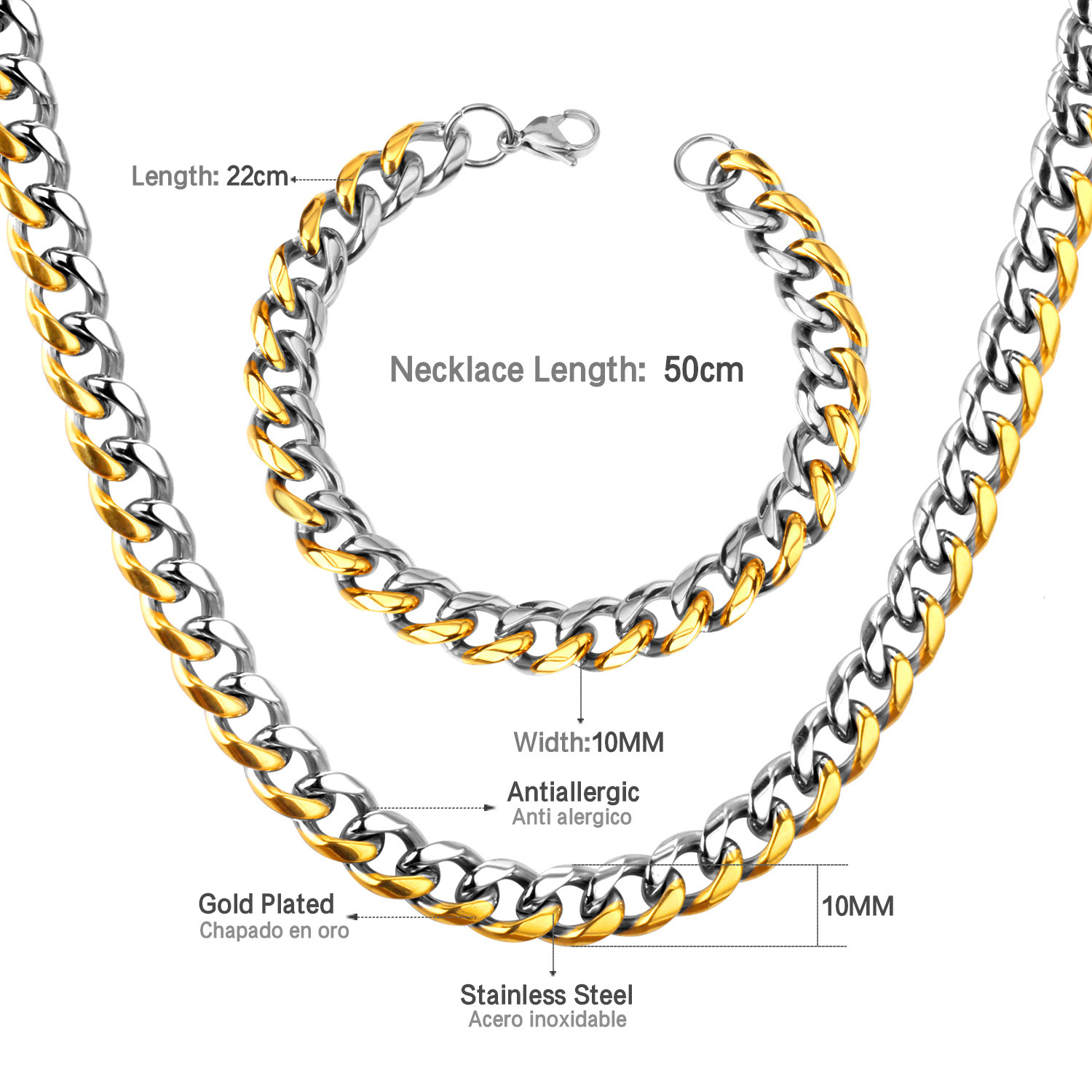 Solid Color Pattern Simple Style Solid Color Stainless Steel Plating Bracelets Necklace