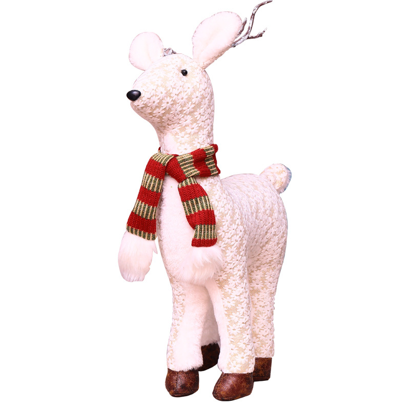 Décorations de Noël festives : Père Noël et rennes en peluche, élan en tissu fait main, cadeau de décoration pour la maison pour enfants et adultes._voghion.com