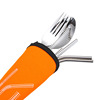 Handheld fork stainless steel, spoon, straw, cloth bag, set, street tableware for traveling