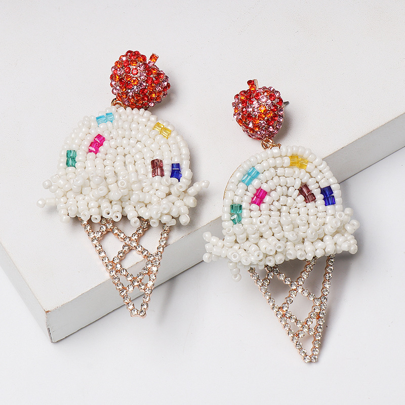 52590 Européenne Et Américaine De La Mode Nouveau Style Boucles D'oreilles Femelle Simple Gracieux Crème Glacée Boucles D'oreilles Gouttes Pour Les Oreilles 4 Couleurs En Stock En Gros display picture 6