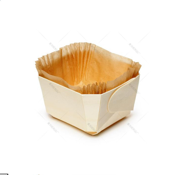 Europeo de Calidad Alimentaria Resistente a altas temperaturas para hornear caja de madera molde de madera cuadrado molde de madera para hornear caja de madera bandeja de madera al por mayor