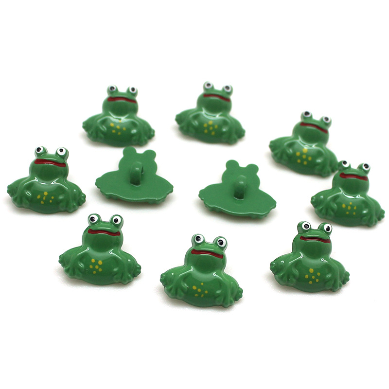 卡通儿童纽扣 彩绘动物童趣缝线塑料纽扣DIY装饰扣手工扣卡通扣子