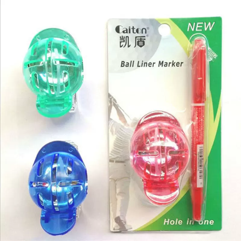 caiton高尔夫画球器环保塑胶带扣划线器送记号笔golf ball linker