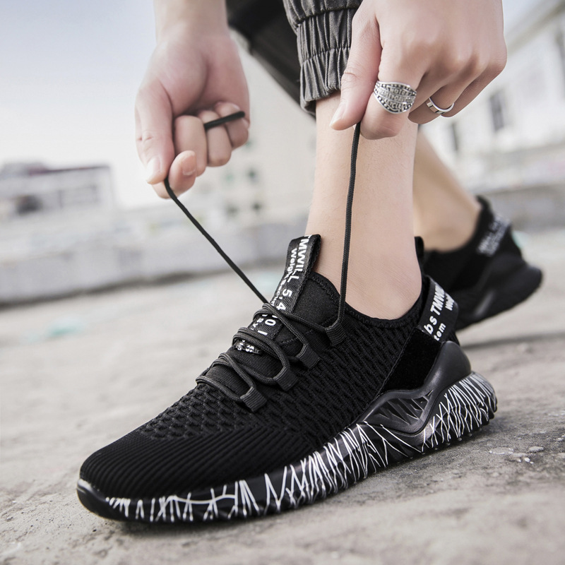 外贸大码2019春季新款情侣网面运动鞋男休闲百搭潮鞋女平底旅游鞋|ru