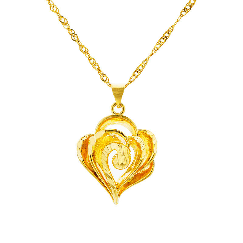 Accesorios transfronterizos nuevo Vietnam oro melocotón corazón colgante mujer Europea oro amor collar imitación oro joyería de la boda