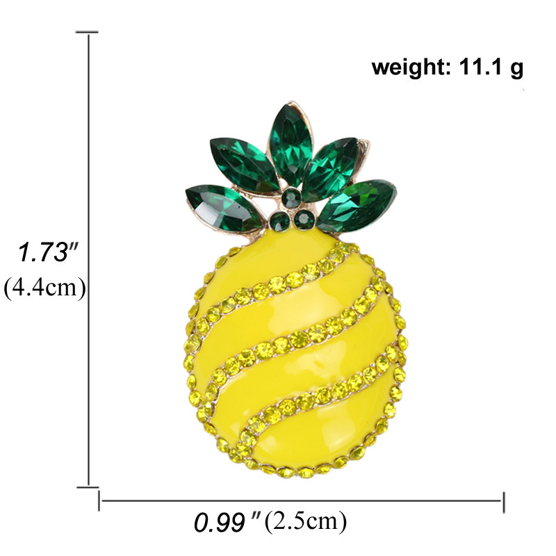 Creative Fashion Fruit Brooch Summer Fresh Oil Drop Pineapple Corsage display picture 2