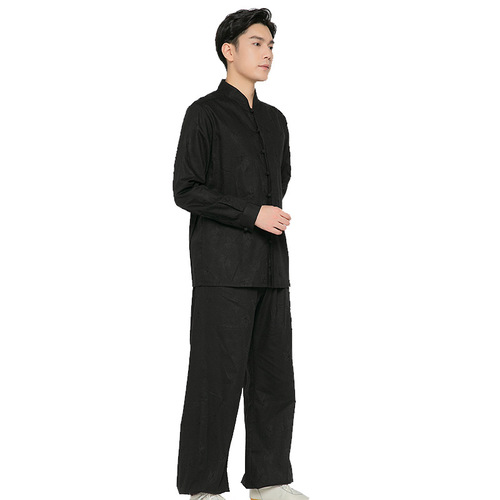 tai chi clothing chinese kung fu uniforms Maple Leaf jacquard hemp suit for men