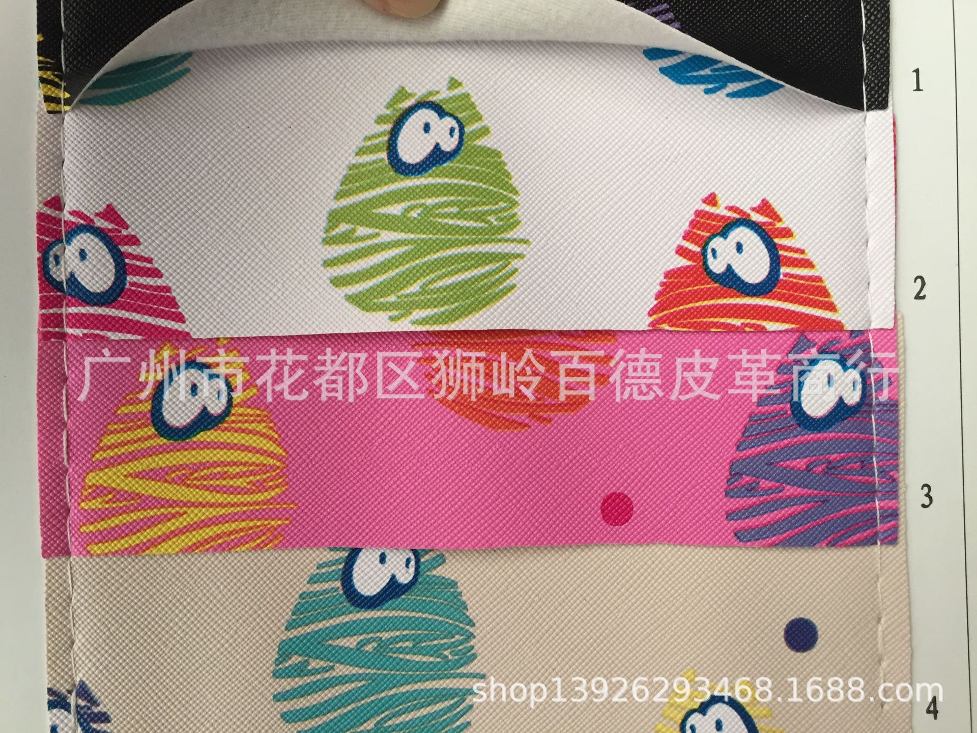K1102 产蛋卡通宝宝印花皮料 书包料 手袋箱包革餐椅人造革仿皮革
