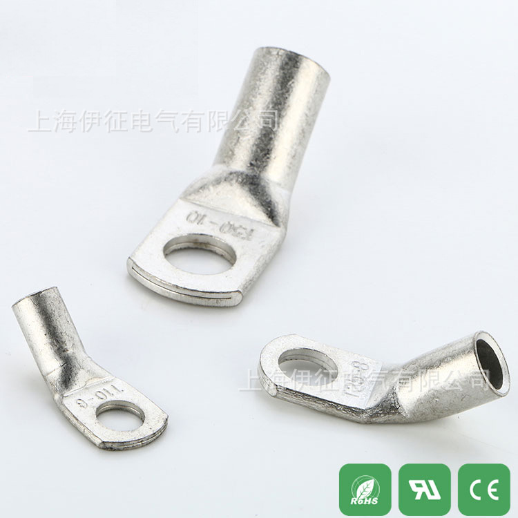 镀锡45度折弯铜鼻子T70-8 T70-10 T70-12 45度接线端子45度端头