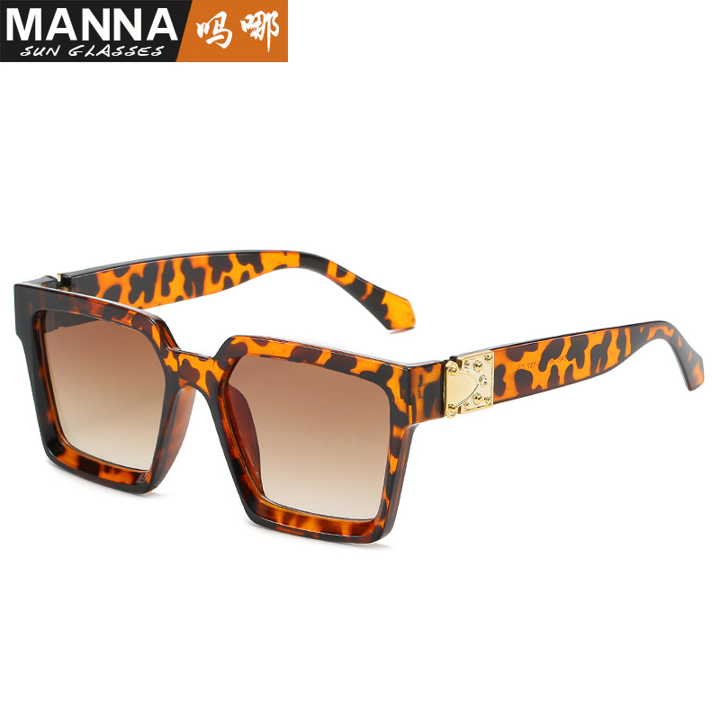 Large Frame Sunglasses Square Wide Edge Sunglasses