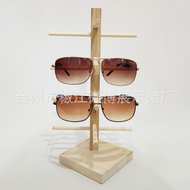 고급 단단한 나무 안경 랙 창조적 인 안경 디스플레이 스탠드 수직 나무 선글라스 근시 안경 디스플레이 소품