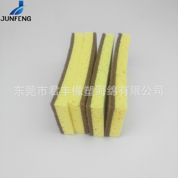 东莞 君丰供应棕色木浆棉 擦 厨房去污洗碗清洁擦百洁布洗碗