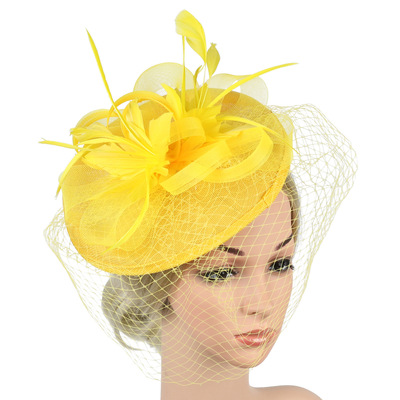 Party hats Fedoras hats for women Selling fine feather flower net gauze headdress hairdressing hat hat linen headdress