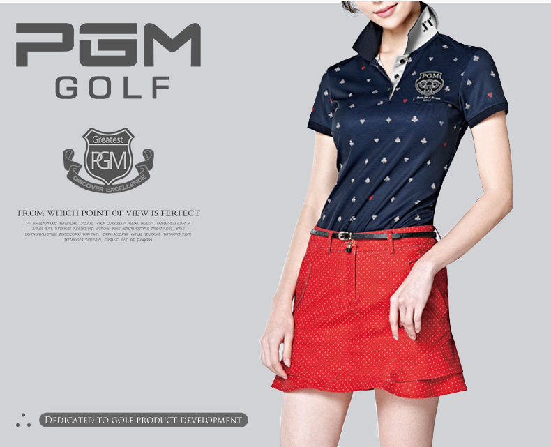 Bộ đồ golf nữ tay ngắn sọc mùa hè — YF075-màu xanh đậm, YF186 nữ sọc ngắn tay màu hồng trắng, YF186 nữ tay ngắn sọc xanh đậm trắng, YF075-màu đỏ hoa hồng chi tiết 16