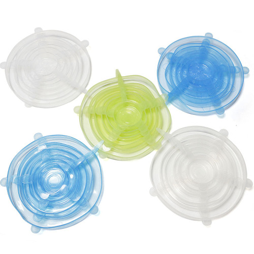 European standard silicone fresh-keeping lid 6-piece set multi-functional sealing fresh-keeping bowl lid Creative stretch sealing fresh-keeping lid