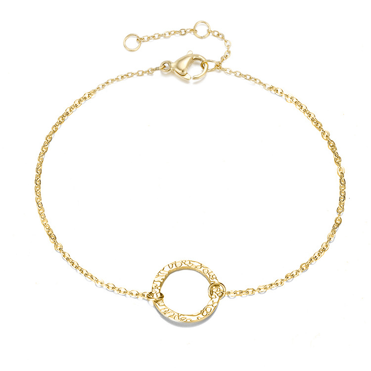 Bracelet En Acier Inoxydable Mode Simple Creux Rond Bracelet Plaqué Or Bijoux En Gros Nihaojewelry display picture 6