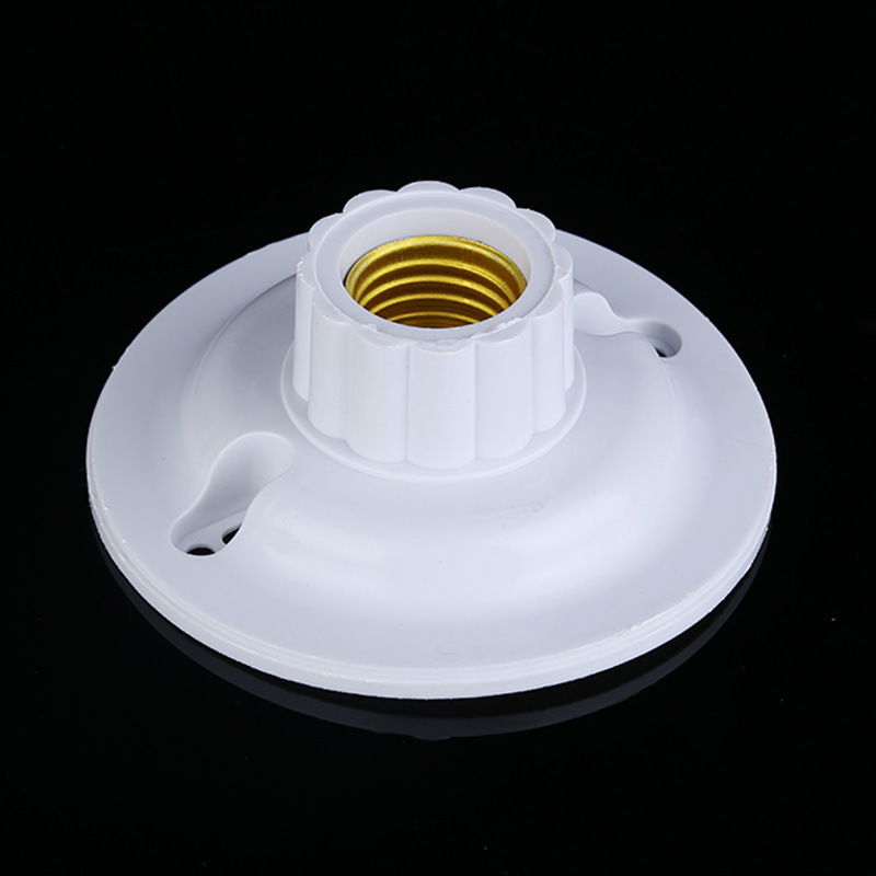 Manufacturer wholesale high-quality plastic plum blossom light head E27 PP plastic flame retardant light head anti-pressure socket screw flat light head