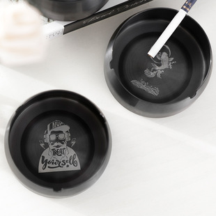 Stainless steel ashtray creative personality LOGO home anti-fall non-slip ashtray gift custom manufacturers wholesale