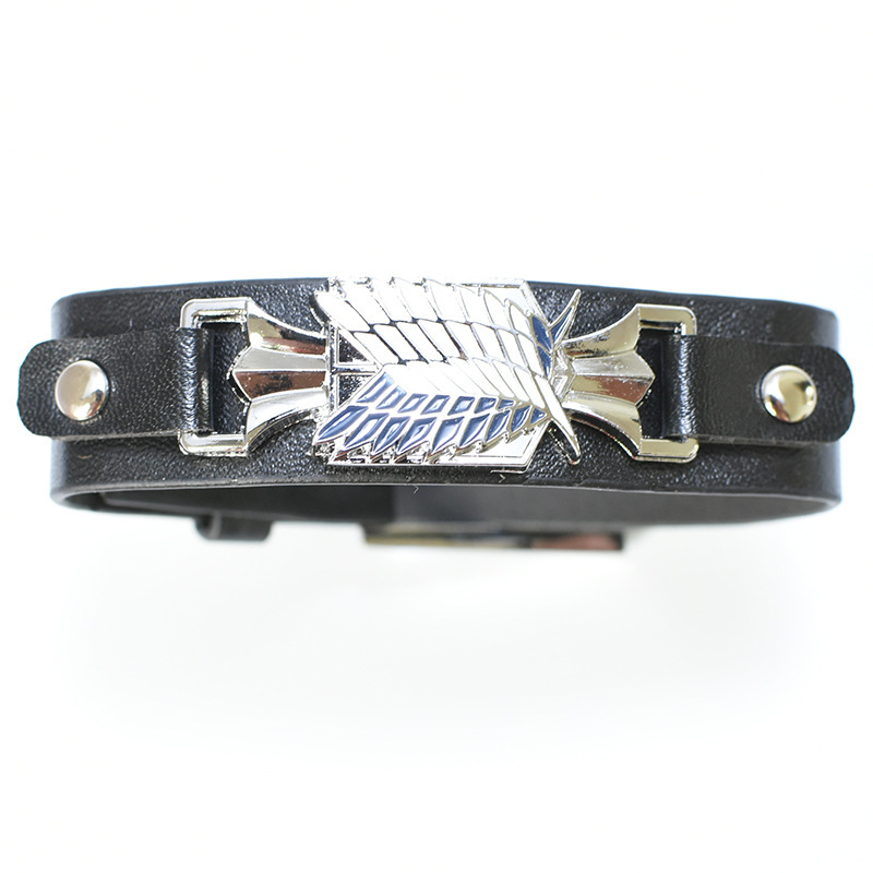 Animation Peripheral Attack Ninja Naruto Giant Logo Leather Bracelet Bracelet Popular Alloy Bracelet