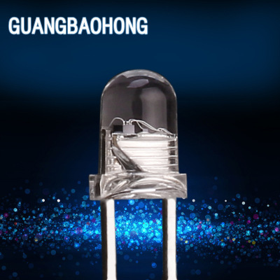 直销3mm白发蓝加齐纳 f3蓝灯 蓝光灯珠 圆头 LED直插发光二极管