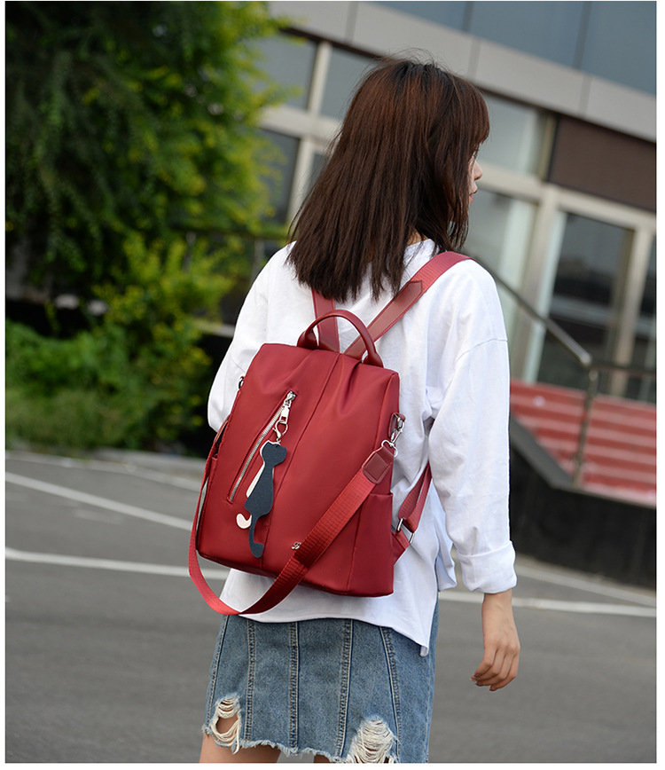 Sewing Thread Fashion Element Waterproof Letter School Daily Women's Backpack Functional Backpack