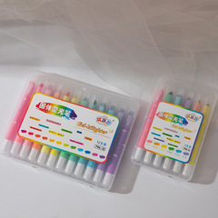 Korean stationery jelly color solid highlighter 6 colors 12 colors lipstick student eye protection key marker pen set