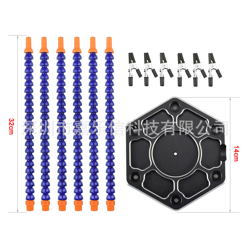 Ordinario azul blanco negro reparación ayuda seis-garra estación de soldadura de aleación de aluminio multifuncional modelo accesorios de aviones
