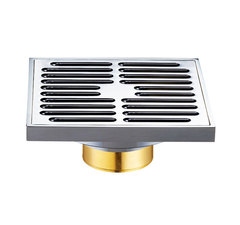 四方銅本色直條精雕銅防臭氣反味塑料芯地漏 廠家銷售代理