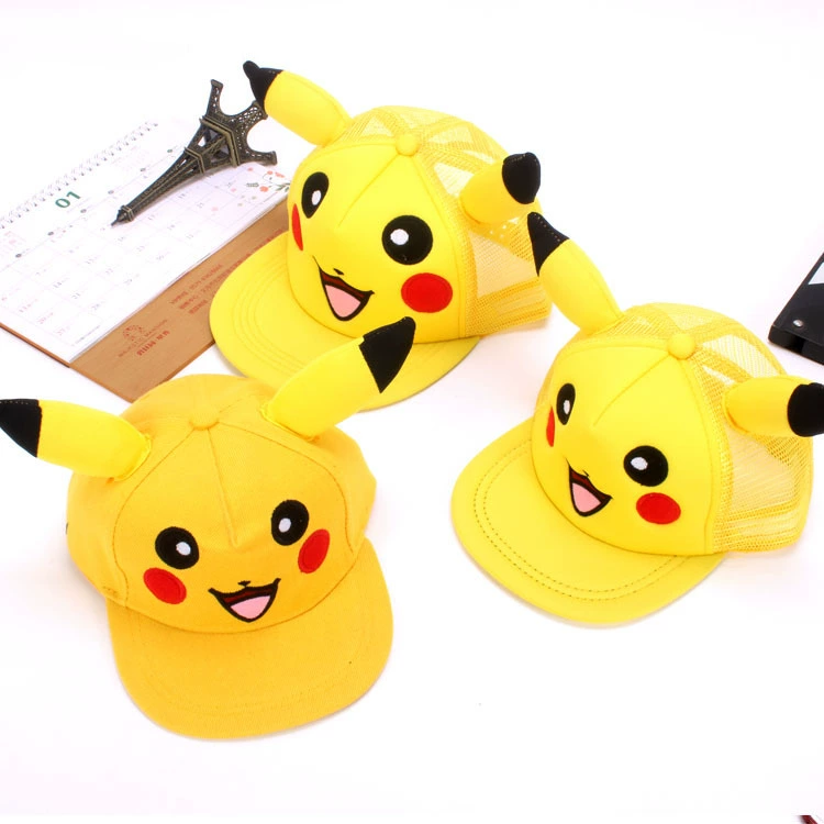 Бейсболка унисекс Pikachu мультяшная, весенняя, регулируемая, ткань и сетка, для взрослых и детей