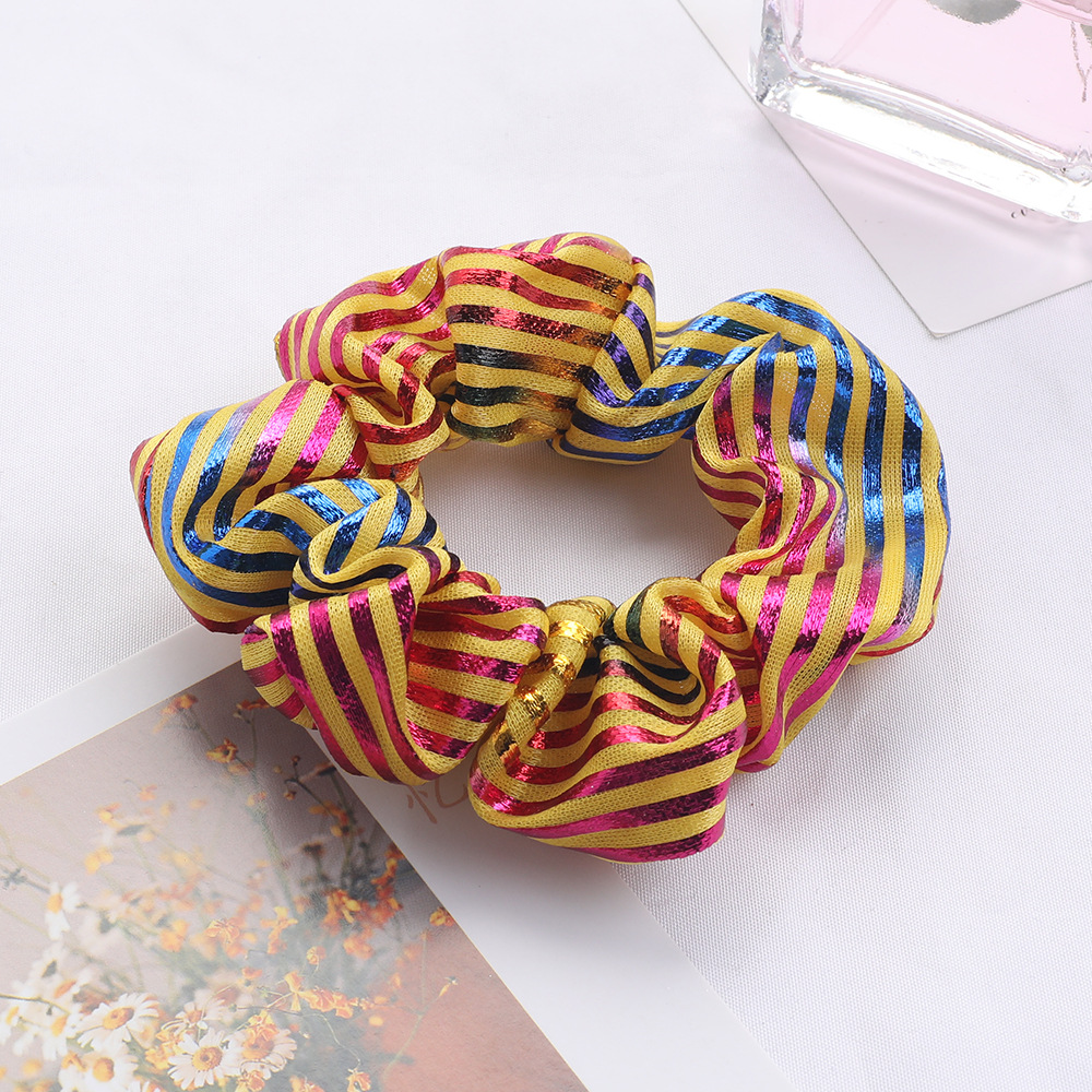 New Fashion Metal Bright Color Radium Bronzing Double Color Cheap Scrunchies Wholesale display picture 47