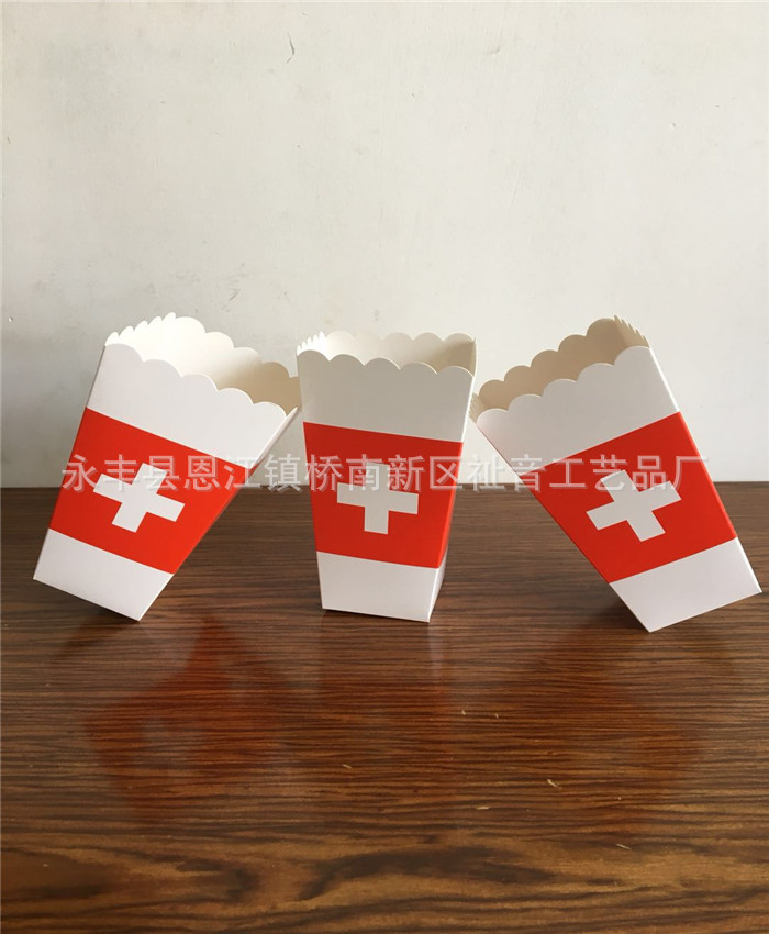 大号自动扣底爆米花干果休闲油炸美食纸盒时尚简约图案可选做批发