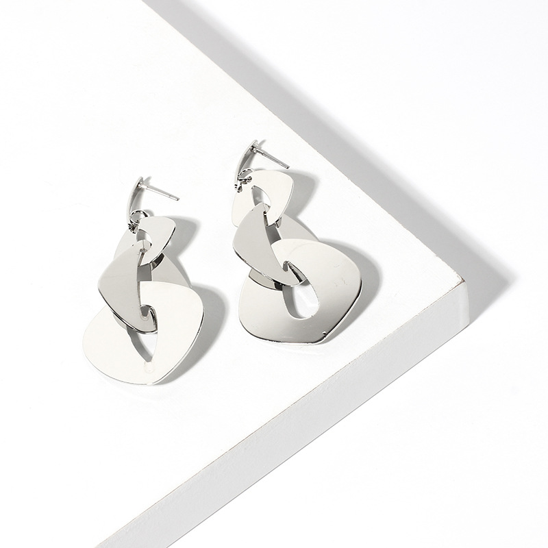 Earrings Classification Fashion Exaggerated Multi-layer Geometric Sequin Long Earrings Wholesale