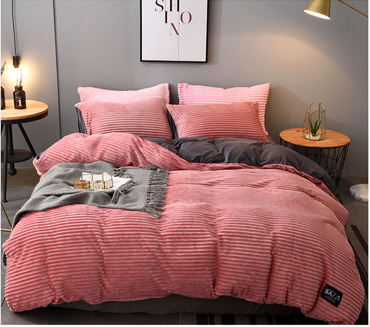 2019新款床上用品加厚魔法绒水晶绒四件套  工厂直销批发一件代发