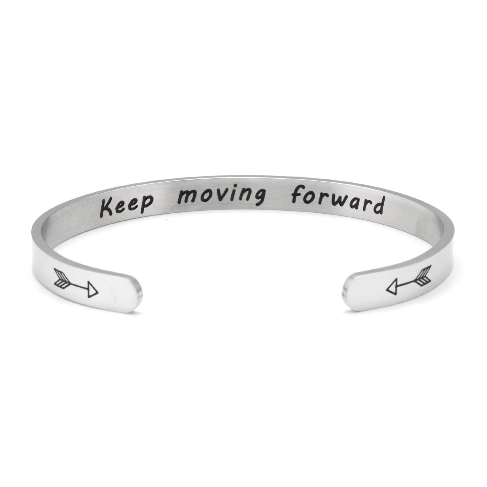 Yunna AliExpress Amazon nueva pulsera de doble flecha Keep fucking going pulsera de acero inoxidable