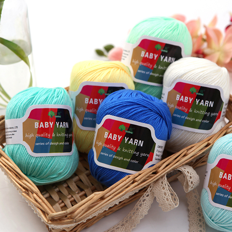 蚕丝蛋白绒毛线婴儿宝宝儿童中粗手编宝宝线 可混批 一件代发|ms