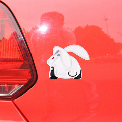 Suitable for Volkswagen VW GTI Evil Rabbit modified car sticker 3D three-dimensional rabbit aluminum alloy metal car logo