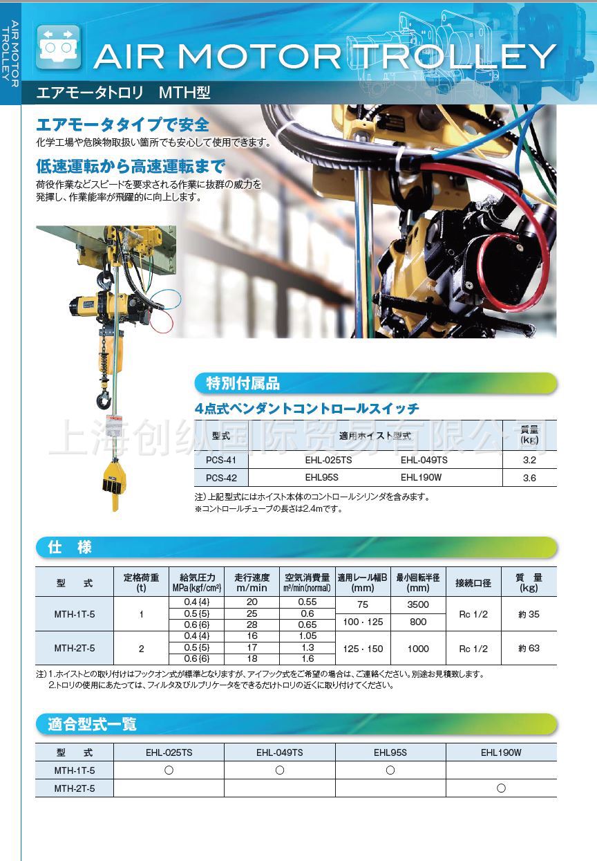日本远藤 日本ENDO 气动葫芦 平衡器  MTH-2T-5  创纵国际