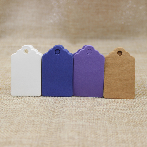Multi-color kraft paper hang tag 5x3cm hollow love gift tag fan hanging six colors to choose from e-commerce supply