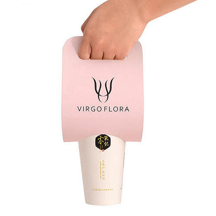 手提外卖杯托工厂定 制饮料杯托白牛皮黄牛皮LOGO定 制外卖专用